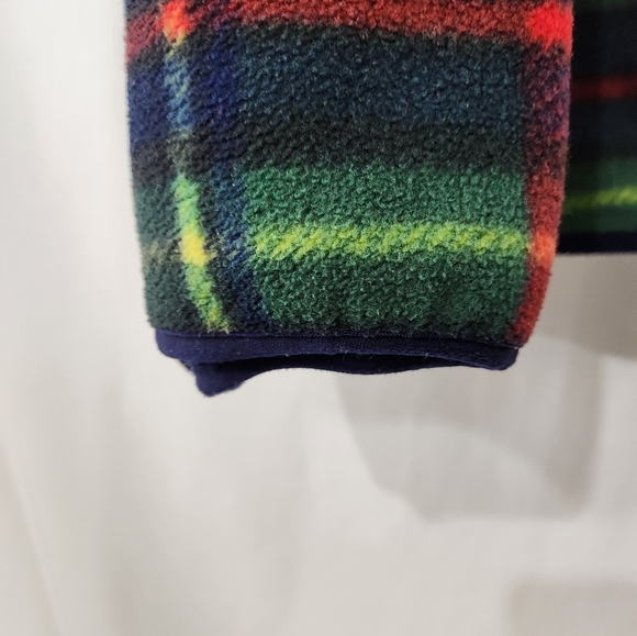 Vintage NAUTICA Multi Coloured Plaid NauTech Fleece 1/4 Zip Sweater Made USA XXL - Picture 4 of 8